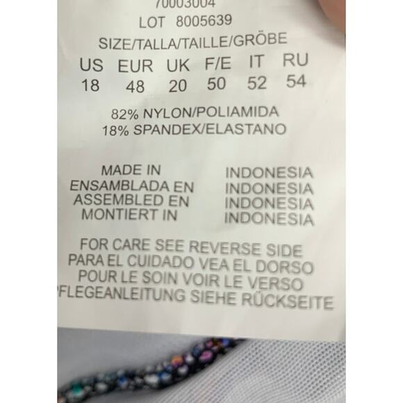 NWT Swim Solutions Sz 18 Tummy Control Shirred Tribal Print One Piece Swimsuit - Picture 7 of 9